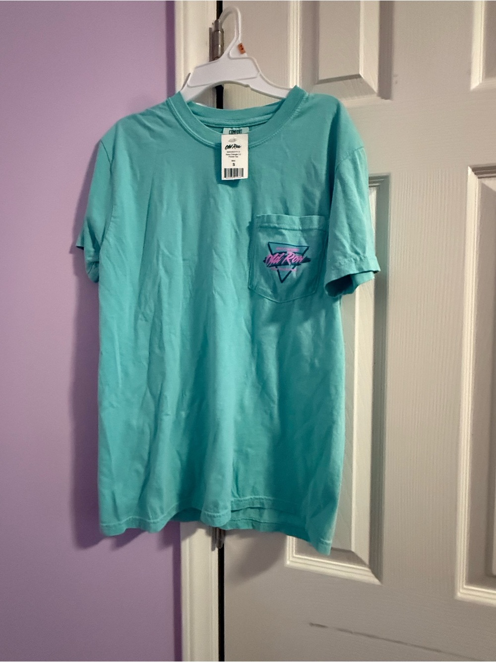Women’s Teal Short-Sleeve Pocket Tee with Graphic